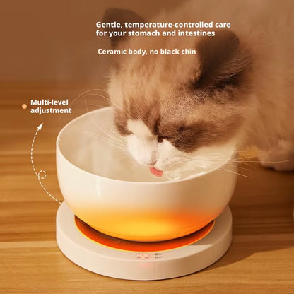 New Eco-Friendly Ceramic Heating Bowl Smart Constant-Temperature Insulated Cat & Dog Water Fountain with Easy Clean Feature