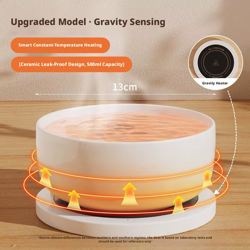 New Eco-Friendly Ceramic Heating Bowl Smart Constant-Temperature Insulated Cat & Dog Water Fountain with Easy Clean Feature