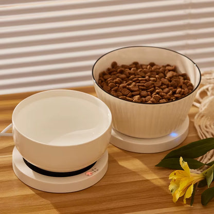 New Eco-Friendly Ceramic Heating Bowl Smart Constant-Temperature Insulated Cat & Dog Water Fountain with Easy Clean Feature